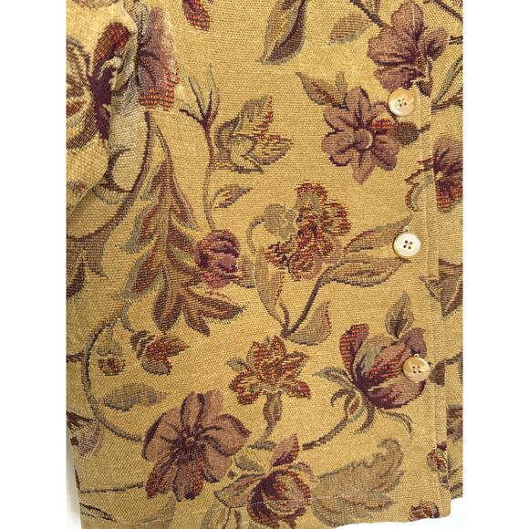 Vintage Robyne Faure Floral Tapestry Jacket 90s Boho fall brown Medium - Picture 8 of 14